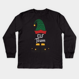 Elf Team Matching Family Group Christmas Party Pajama Kids Long Sleeve T-Shirt